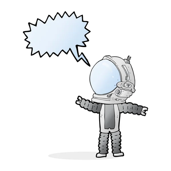 Cartoon astronaut with speech bubble — Stock Vector