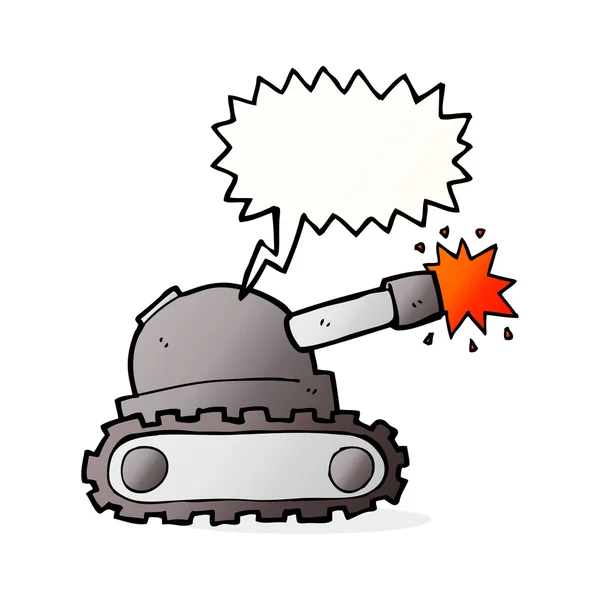 Cartoon tank with speech bubble — Stock Vector