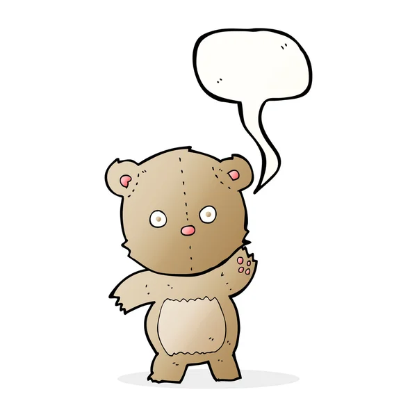 Cartoon teddy bear with speech bubble — Stock Vector