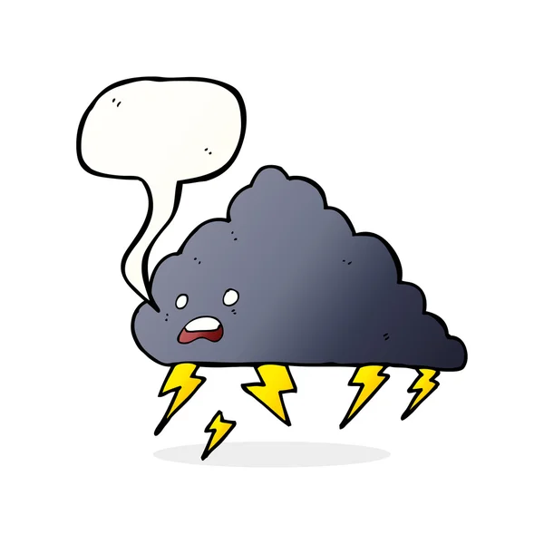 Cartoon thundercloud com bolha de fala —  Vetores de Stock