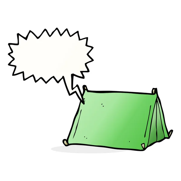 Cartoon traditionelles Zelt mit Sprechblase — Stockvektor
