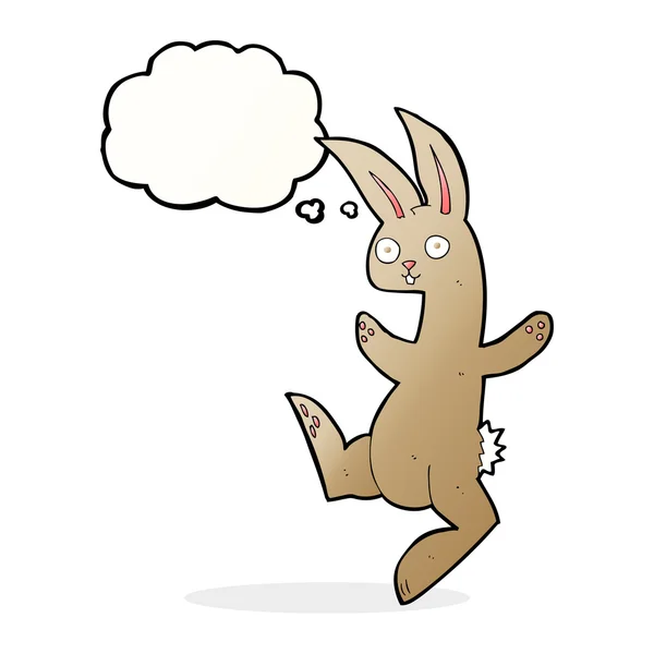 Funny cartoon rabbit with thought bubble — Stock Vector