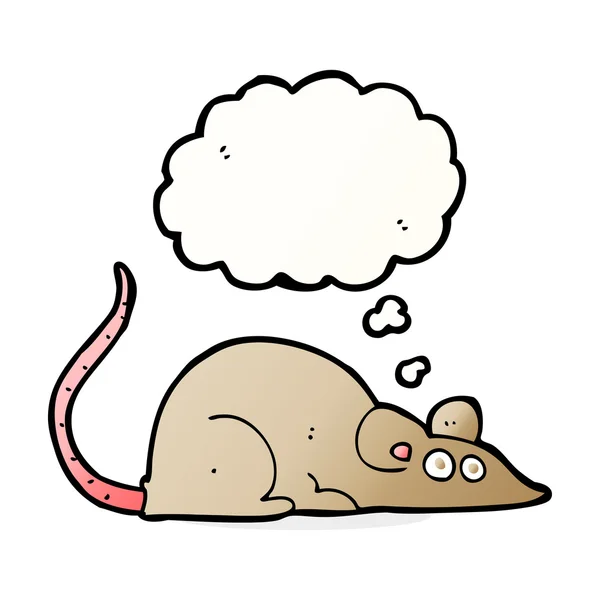 Cartoon mouse with thought bubble — Stock Vector