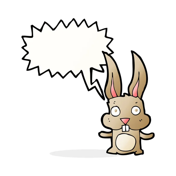 Lapin dessin animé avec bulle de parole — Image vectorielle