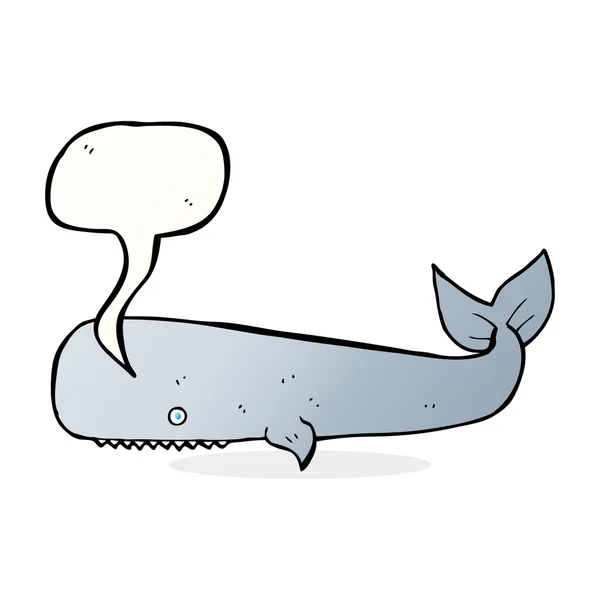 Wieloryb kreskówki z bańki mowy — Wektor stockowy