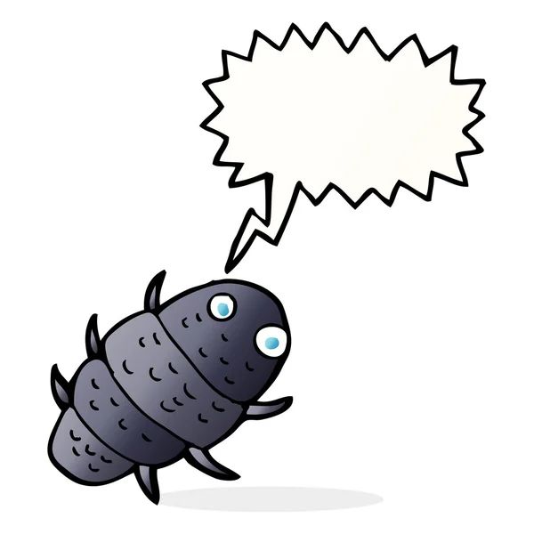 Cartoon bug met spraakbel — Stockvector