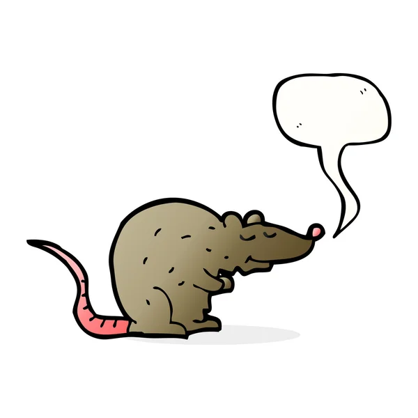 Rat dessin animé avec bulle de parole — Image vectorielle