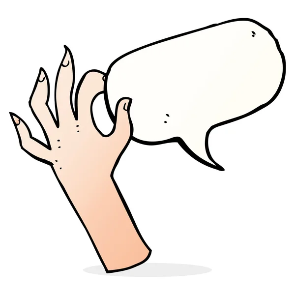 Cartoon-Handsymbol mit Sprechblase — Stockvektor