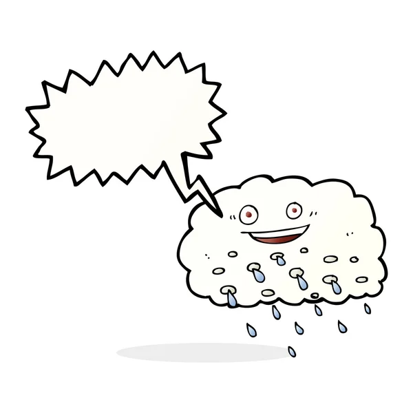 Σύννεφο βροχή κινουμένων σχεδίων με φούσκα ομιλία — Διανυσματικό Αρχείο