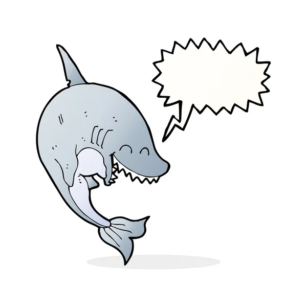 Cartoon shark with speech bubble — Stock Vector