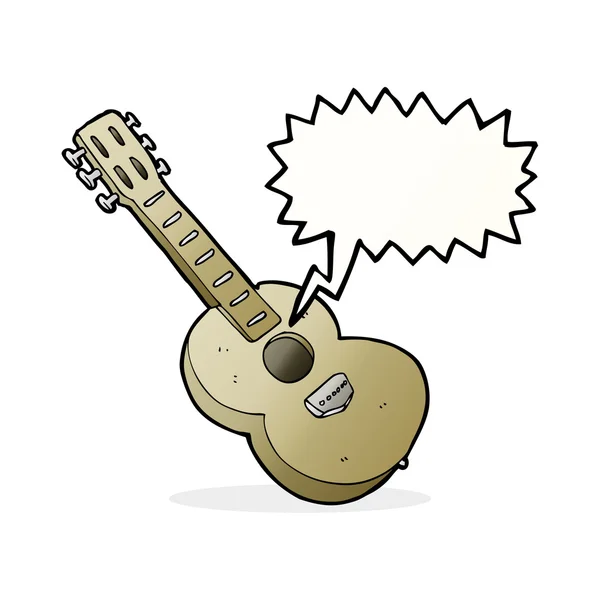 Tecknad gitarr med tanke bubbla — Stock vektor