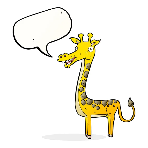 Cartoon giraffe met spraakbel — Stockvector