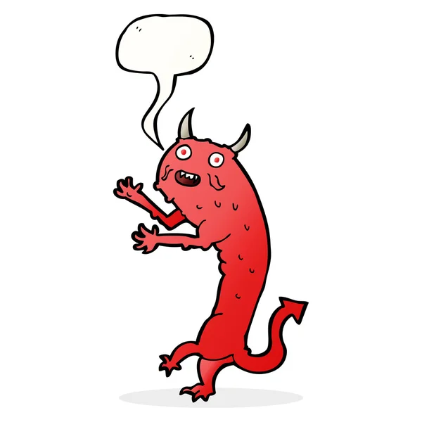 Cartoon devil with speech bubble — Stock Vector