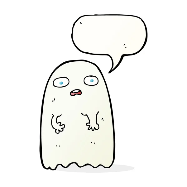 Funny cartoon ghost with speech bubble — Stock Vector