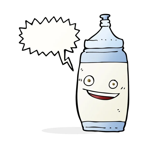 Cartoon water bottle with speech bubble — Stock Vector