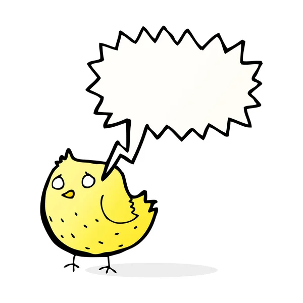 Cartoon bird with speech bubble — Stock Vector