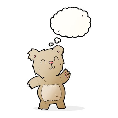 Düşünce baloncuklu oyuncak ayı.