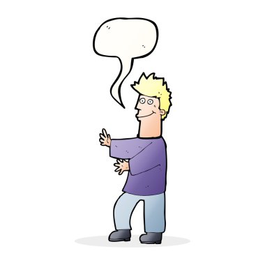 çizgi film mutlu adam konuşma baloncuğu ile