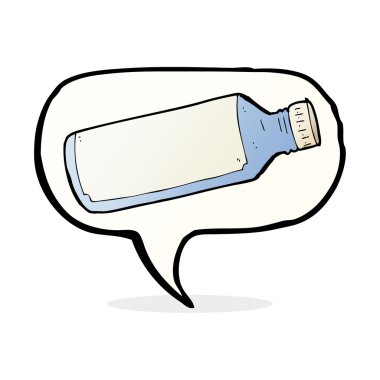 Konuşma baloncuklu çizgi film su şişesi