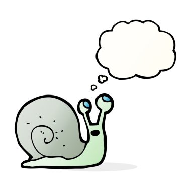 çizgi film salyangoz düşünce balonu ile