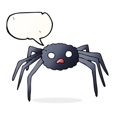 Konuşma baloncuklu çizgi film örümceği