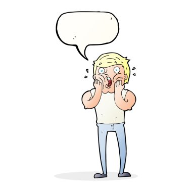 adam konuşma balonu ile nefes nefese çizgi film