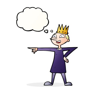 Düşünce baloncuğu ile prensi gösteren çizgi film