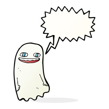 Konuşma balonlu komik karikatür hayaleti