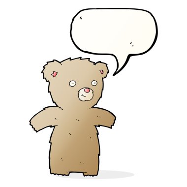 Konuşma baloncuklu çizgi film ayısı