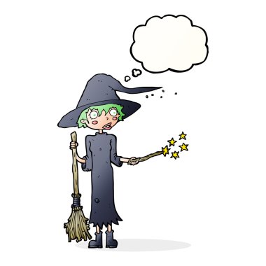 çizgi film cadısı düşünce baloncuğu ile döküm büyü