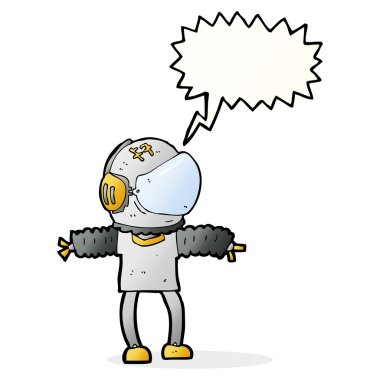 Konuşma balonu olan bir astronot.