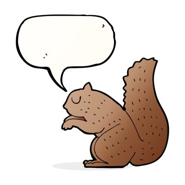 Konuşma balonlu bir sincap.
