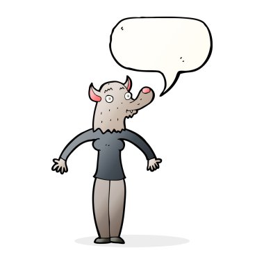 çizgi film dostu kurt adam kadınla konuşma balonu