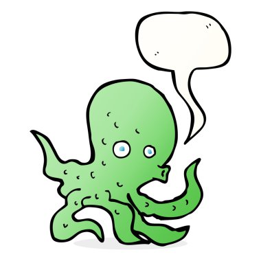 Konuşma baloncuklu ahtapot çizgi filmi