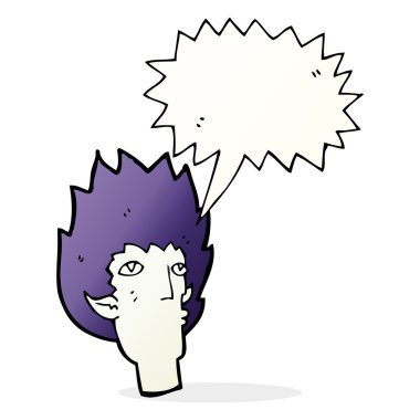 çizgi film vampir yüz ile konuşma balonu