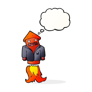 Düşünce baloncuklu iş elbisesi içinde havai fişekler.