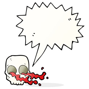 Konuşma baloncuklu iğrenç kafatası