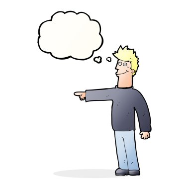 çizgi film mutlu adam konuşma balonu ile işaret