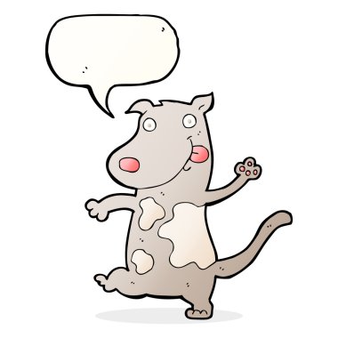 çizgi film mutlu köpek konuşma balonu ile