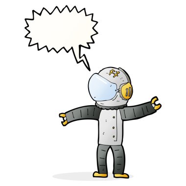 Konuşma balonu olan bir astronot.