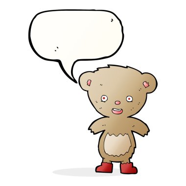 Konuşma baloncuklu çizgi film ayısı