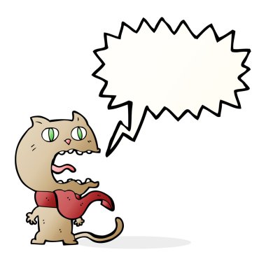 çizgi film korkmuş kedi konuşma baloncuğu