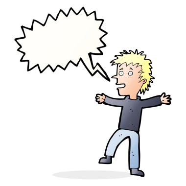 çizgi film mutlu adam konuşma baloncuğu ile