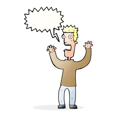 Çizgi film konuşma balonuyla adamı dehşete düşürdü.