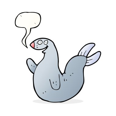 çizgi film mutlu fok ile konuşma balonu