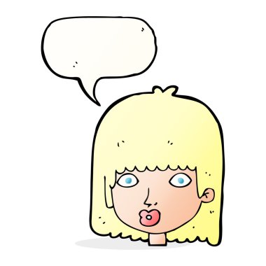 Karikatür, konuşma balonlu kadını şaşırttı.