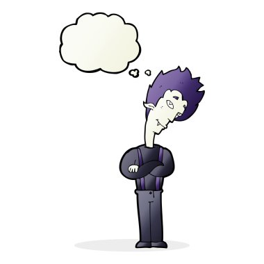 Düşünce baloncuklu çizgi film vampiri