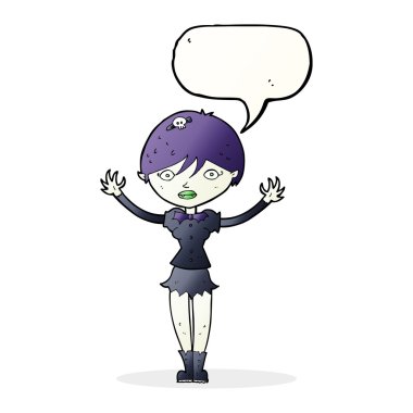 Konuşma baloncuğu olan vampir kız.