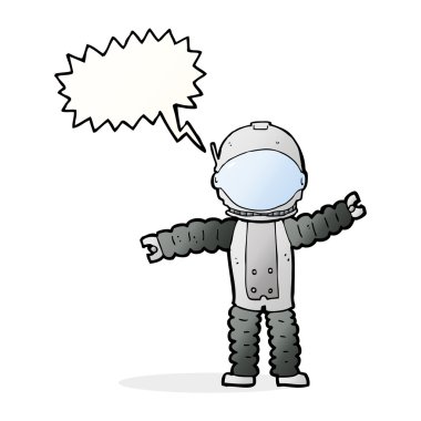 Konuşma balonu olan bir astronot.
