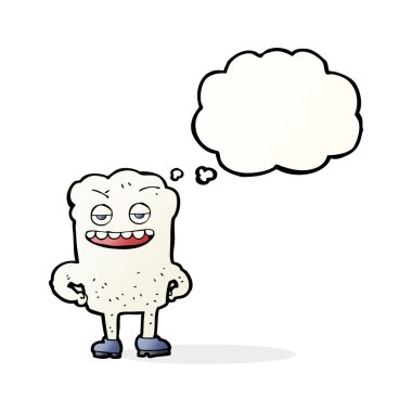 Düşünce baloncuğu olan kendini beğenmiş bir çizgi film karakteri.